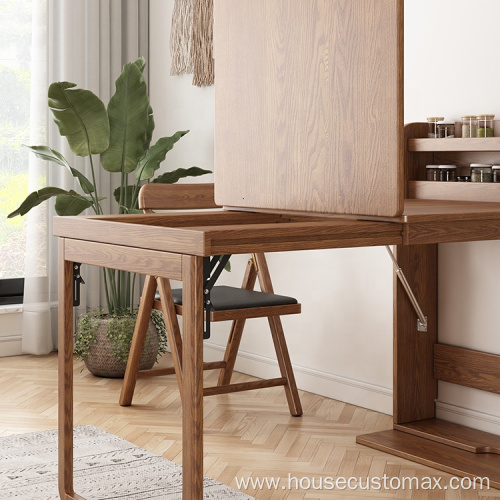 Space-saving Table Wooden Frame Foldable Dining Table